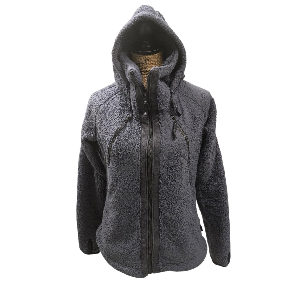 KUHL Flight Jacket Fleece Full Zip Hooded Charcoal Gray Small 2015 Hiking Coat